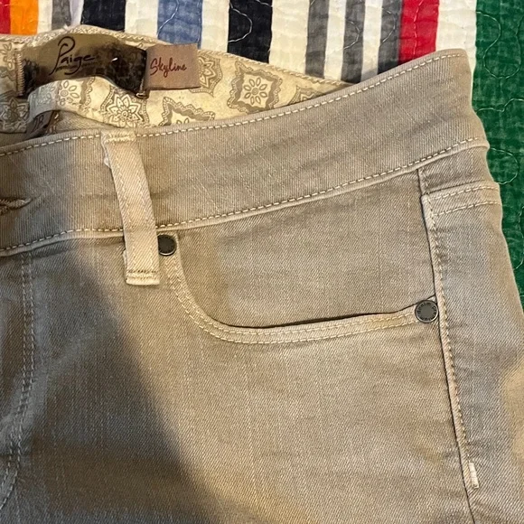 PAIGE Beige Patterned Denim - Picture 6 of 11